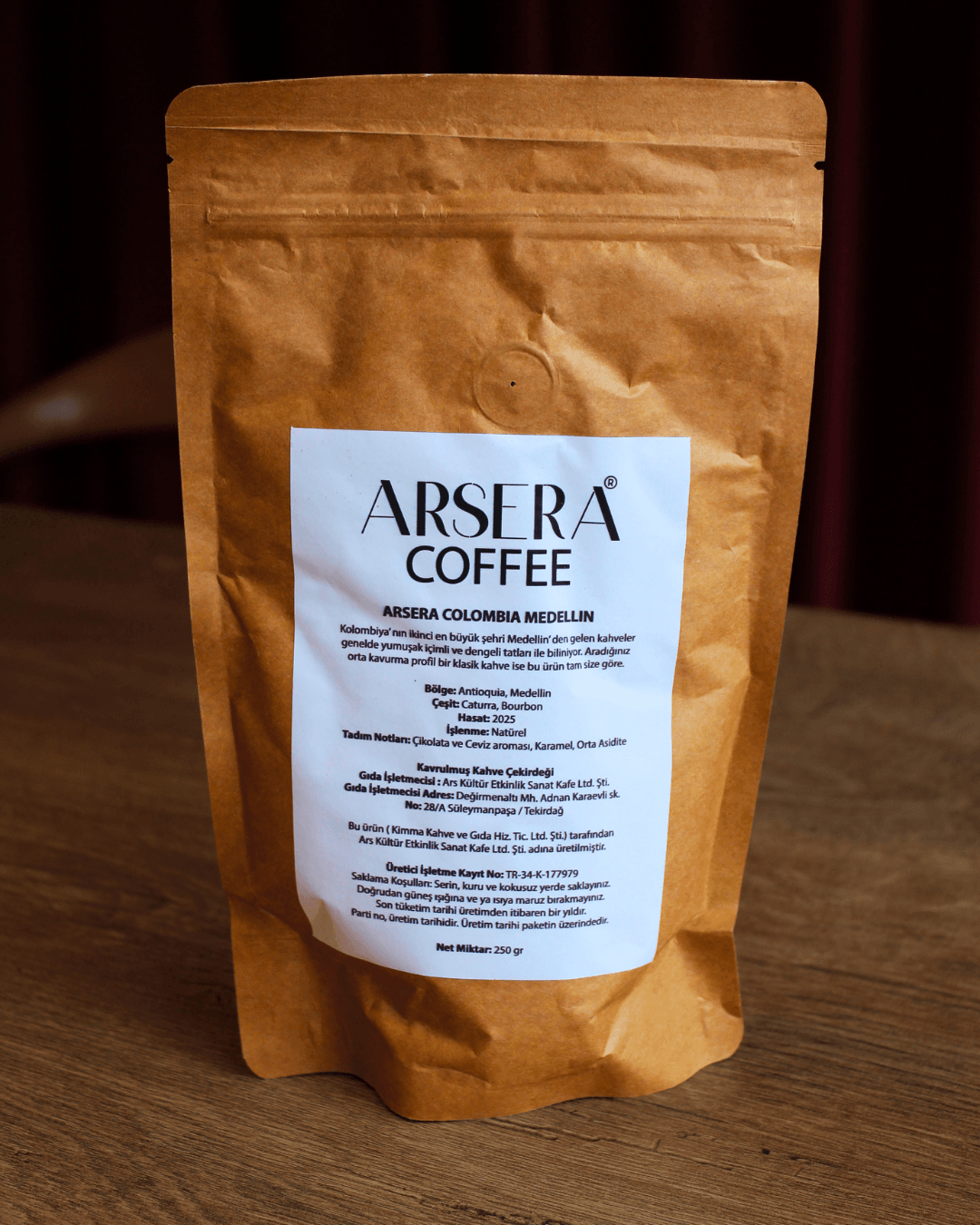 ARSERA COLOMBIA MEDELLIN FİLTRE KAHVE (250 G)